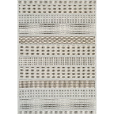 Tapis d'interieur/exterieur abstrait Rug Branch Maise, beige marron, moderne - Entree, couloir, salle de bain et cuisine