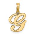 thumbnail image 1 of Diamond2Deal 14K Yellow Gold Script Letter G Initial Pendant for Women (L- 0.65inch, W- 0.46inch), 1 of 6