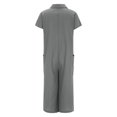 thumbnail image 5 of Kcodviy Combinaison Décontractée pour Femme, Couleur Unie, Col Roulé, Manches Longues, Manches Courtes, Longueur Mi-Cuisse, Combinaison Chemise pour Femmes, 5 of 5