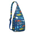 thumbnail image 1 of Great White Shark Attack Print Sling - Dramatic Ocean Scene Design, 1 of 4