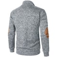 thumbnail image 3 of Fengqque Men's Fall Standing Collar Hooded Sweatshirt Jacket Knit Color Blocking Button Hooded Sweatshirt Gray 10(XL), 3 of 4