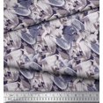 thumbnail image 3 of Soimoi Purple Silk Fabric Brush Stroke Abstract Printed Fabric 1 Yard 42 Inch Wide, 3 of 3