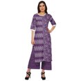 thumbnail image 1 of Moomaya Ensemble Décontracté en Viscose Style Santoon pour Femmes, Ensemble Palazzo 2 Pcs, Robe, Tenue Ethnique, 1 of 1