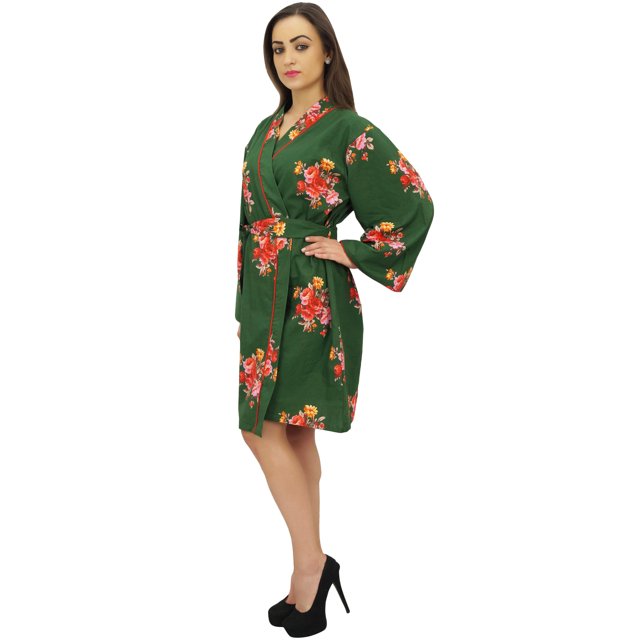 Bimba Robe à Imprimé Floral pour Femme Kimono Violet de Mariée Tenue de Nuit Couvre-Maillot - 22