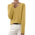 thumbnail image 2 of Timegard Womens Sweaters V Neck Knit Pullover Fall Winter Casual Fitting Comfy Long Sleeve Bottom Tops, 2 of 5
