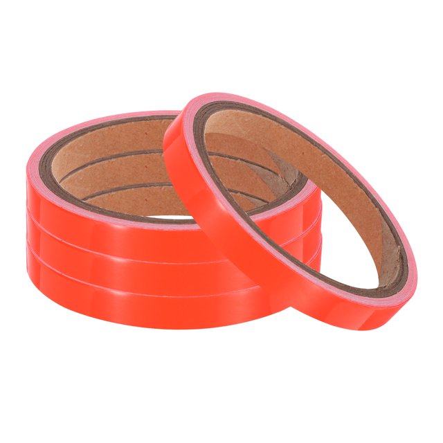 Unique Bargains 4 Rouleaux Ruban Phosphorescent 0,4 Po x 9,8 Pieds Ruban Fluorescent pour Animaux, Rouge