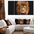 thumbnail image 1 of Visage de Lion Mâle sur Fond Noir - Impression sur Toile Abstraite, 1 of 3
