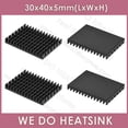 thumbnail image 1 of 30*40*5mm Without or With Thermal Pad Aluminum Heatsink Cooler Radiator Cooling For Raspberry Pi 4 Model B CPU Black Without Pad 2pcs, 1 of 6