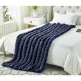 thumbnail image 2 of Cozy Tyme Keon Navy Channel Knit Throw - Cozy, Extra Soft, 50" x 70", 2 of 10