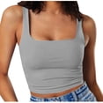 thumbnail image 1 of Timegard Womens Crop Tops Square Neck Sleeveless Solid Color Comfy Casual Going out Tank Tops Camis, 1 of 6