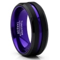 thumbnail image 1 of Men's Tungsten Carbide Ring Grooved Wedding Band Color Interior 8MM Blue Red Green Red, 1 of 3