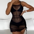 thumbnail image 2 of 2025 Women Ruffle Trim Sheer Pool Cover Ups for Women Beach Skirt Cover Up Bathing Suit Skirt Cover Up Skirt Beach Wrap Bikini Shiny Wraps Cover Ups for Swimwear Mesh Drawstring Cover Up Skirt, 2 of 7