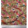 thumbnail image 1 of Soimoi Poly Georgette Fabric Fox,Leaves & Floral Clip Art Decor Fabric Printed Yard 42 Inch Wide, 1 of 3