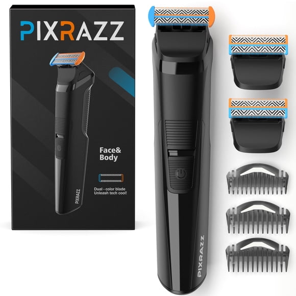 PIXRAZZ Beard & Body Trimmer for Men – Painless Ball Shaver, Groin Trimmer for Pubic Hair, Body and Sensitive Skin – US