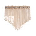 thumbnail image 2 of Sheer Valances for Small Windows, Lace Drapes with Tassels, Beige Polyester, 55.11x23.62in, Decorative Swags for Kitchen Living Room, Rod Pocket, Machine Washable, Good Gift, 2 of 7