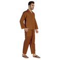 thumbnail image 2 of Inkmeso Ensemble de Pyjama Classique Uni en Coton, Pyjama Boutonné pour Hommes, 2 Pcs, Tenue de Nuit, 2 of 7