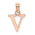 thumbnail image 1 of Diamond2Deal 14K Rose Gold Block Letter V Initial Pendant for Women, 1 of 3