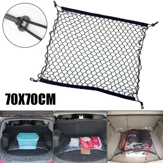 Elastic Floor Car Boot Net Cargo Storage Mesh SUV Truck Netting Luggage 70x70cm