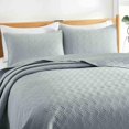 thumbnail image 4 of Peace Nest Premium Damask Pattern Reversible Coverlet Set 100% Soft Microfiber Fabric, Light Grey, Twin Size, 4 of 5
