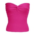 thumbnail image 5 of Timegard Tube Top for Women Ruched Knot Sleeveless Slim Fitting Comfy Knit Tee Top Solid Color Casual, 5 of 5