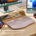 thumbnail image 3 of Nulea Clavier Ergonomique Sans Fil, Clavier Divisé avec Repose-Poignet Coussiné, Connectivité Bluetooth et USB, Rechargeable USB-C, Compatible avec Windows Mac (Gris Rose), 3 of 7