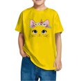 thumbnail image 4 of Rbaofujie T-Shirts Graphiques Mignons de Chat pour Fille, Imprimé, Manches Courtes, Hauts d'Été, 4 of 4