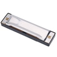 thumbnail image 3 of Stainless Steel 10 Holes Harmonica, Wind Instrument 4.05 X 1.18 X 0.98inch For Beginners Learning Professional Musician, 3 of 8