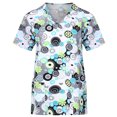 thumbnail image 1 of Birdeem Women Short Sleeve V-Neck Tops with Pockets Working Uniform Workwear Top, 1 of 1
