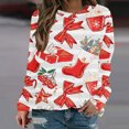 thumbnail image 1 of Sweat-shirt de Noël pour Femmes 2023 Mode Print Sweat-shirt à Col Rond Respirant Confortable sur l'Autorisation, 1 of 5