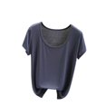 thumbnail image 1 of Yuyuzo Hauts de Pyjama Grande Taille pour Femmes Manches Courtes Haut de Pjs Col Rond Chemises de Nuit Doux Confortables Vêtements d'Intérieur, 1 of 3