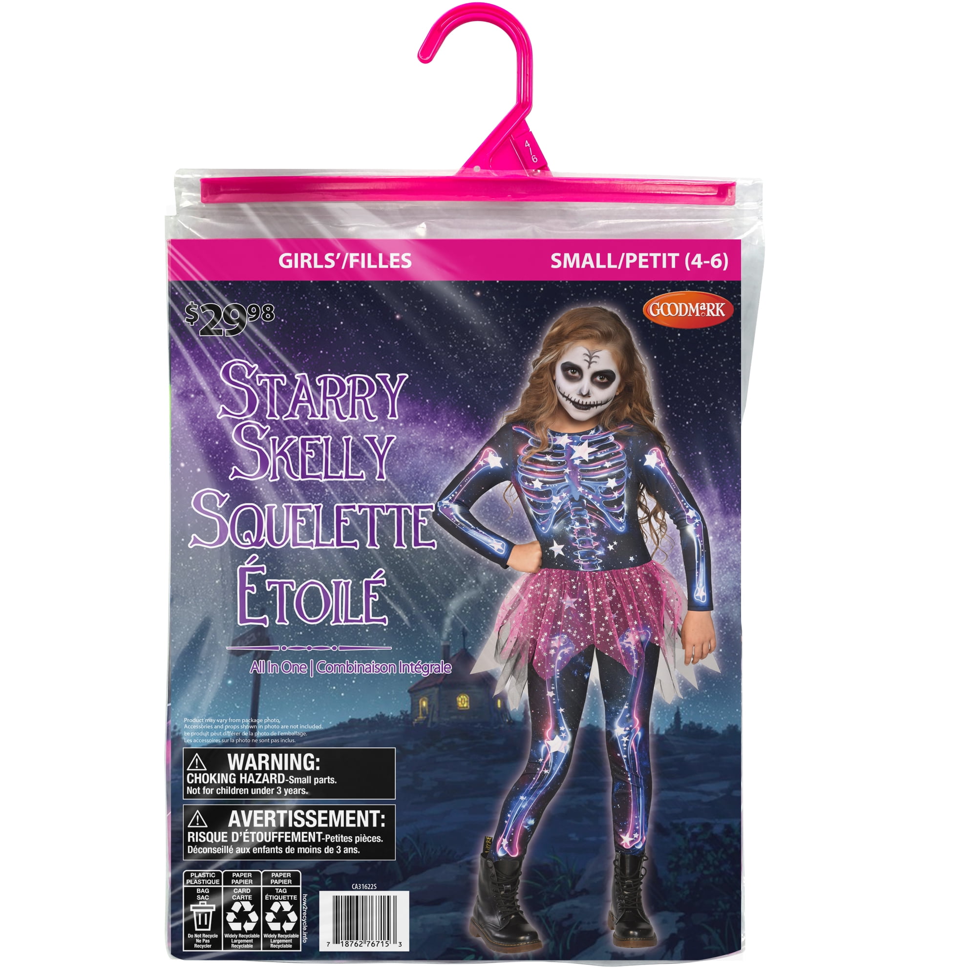 Girls Starry Skelly Small, Costumes by Way to Celebrate
