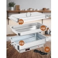 thumbnail image 1 of BeesClover Chafing Dishes 2 Pack Stainless Steel Commercial Catering 9QT Food Servers Warmers with Temperature Control Display for Buffet, Parties, Weddings, 1 of 7