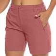 thumbnail image 1 of Olyvenn Shorts de Randonnée pour Femmes avec Poches à Glissière Été Décontracté Léger Short Athlétique Extérieur Course Entraînement Shorts Rouge Melon D\'eau TTG, 1 of 8