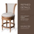 thumbnail image 3 of Maven Lane Pullman Counter Stool, Weathered Oak Finish w/ Sand Color Fabric Upholstery, 3 of 6