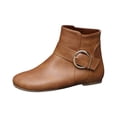 thumbnail image 2 of Mareep Women's Solid Color Solid Color Plus Size Thick Heel Pointed Buckle Short Boots Shoes Beautiful Gift Shoes Clearance, 2 of 4