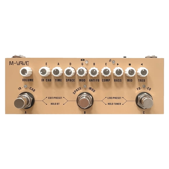 M-VAVE CUBE AC Guitare Acoustique Multifonctionnelle Portable Pédale d'Effet Combinée avec Lecture de Musique Sans Fil Téléphone