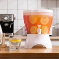 thumbnail image 4 of 1PC Blue Juice Beverage Dispenser For Fridge Rotating Plastic Drink Dispenser With Spigot 3Grids Cold Kettle Refrigerator Iced Lemonade Containers For Daily Detachable Drink Dispenser White, 4 of 9