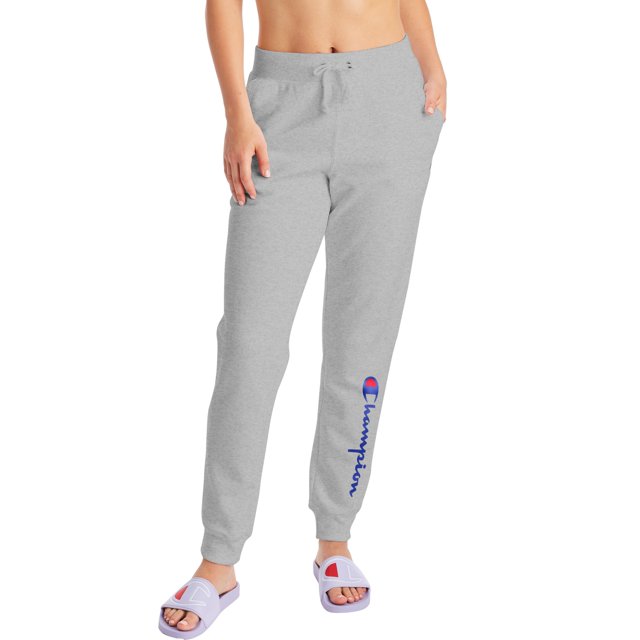Champion Joggers en Molleton Powerblend pour Femmes, TG, Gris Oxford Vertical