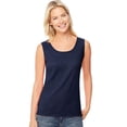 thumbnail image 1 of Hanes Women`s Mini-Ribbed Cotton Tank, M, Hanes Navy, 1 of 1