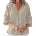 thumbnail image 1 of Women's Casual Cotton and Linen Cardigan with Three-Quarter Sleeves, Solid Color Multi-Color Lightweight Open Front Sweater, Perfect for Spring and Summer, Versatile Women’s Top, 1 of 6