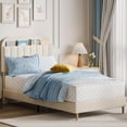 thumbnail image 2 of Storage Headboard Full Size Bed Frame - Soft Upholstered Platform with Bookcase for Kids Girls - Strong Wooden Slats, Steel Support, Noise-Free, Easy Assembly, No Box Spring Needed - Beige FULL, 2 of 7