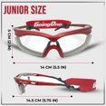 thumbnail image 4 of Going One Sports Safety Glasses - Raquet Sports Protective Eyewear, Eye Protection Goggles for Pickleball, Racquetball, Squash, Basketball; with Anti-Fog Lenses and Padded Eye Rims, Junior Size, Red, 4 of 4