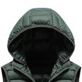 thumbnail image 4 of YIFUNIN Men's Ribbed Pattern Vest, Casual Fashionable Sleeveless Cotton Jacket, Solid Color Fitted Hooded Waistcoat for Layering in Fall,Army Green,2XL, 4 of 4