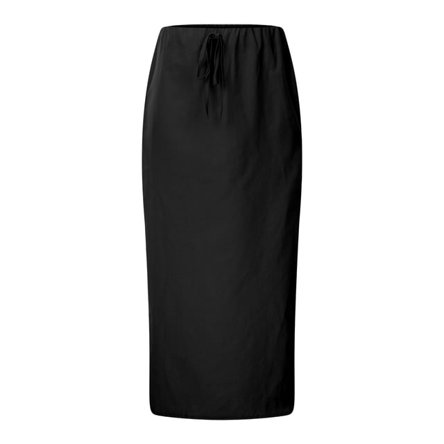 UANWENN Linen Flared Maxi Skirt with Back Slit Elastic Waist Drawstring Long Flowy Ankle Length Skirt Womens Jean Skirt Toddler Skirt Pleated Denim Skirt Chiffon Skirt Pleated Tennis Skirt Hoop Skirt