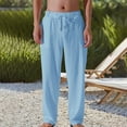 thumbnail image 2 of Dagugfen Lounge Pants for Men Elastic Waist Drawstring Loose Lightweight Travel Beach Pants Work Pants, 2 of 5