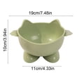thumbnail image 2 of Green Plastic Cat Food Bowl Large Capacity Pet Drinking Bowl Elevated Design Protects Neck Anti Tip Over Easy To Clean For Cats Green, 2 of 7