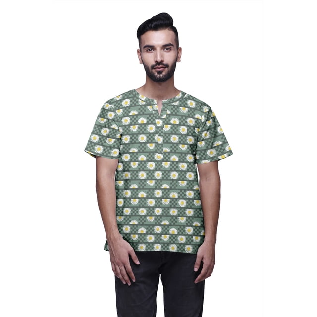 Atasi Kurta Courte Ajustée en Coton Cambric Imprimé Col Trou de Serrure Chemise Décontractée
