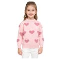 thumbnail image 1 of LckLvx Chandails pour Filles Mignon Col Rond Motif Cœur Chandail Tendance Manches Longues Hauts en Tricot, 1 of 6