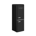 thumbnail image 1 of Unique Classic Retro 7 CU. FT. Electric Bottom Freezer Refrigerator with Wine Rack in Midnight Black, 1 of 14