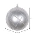 thumbnail image 3 of Vickerman MT198107D 4.75 in. Silver Candy Glitter Net Ornament - 3 per Bag, 3 of 3